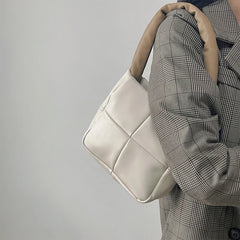 Shoulder Bags Women Hasp Panelled PU Soft Leather Square Handbag All-match