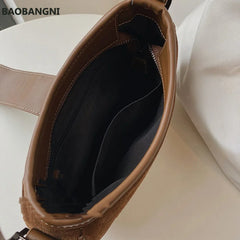 Shoulder Bags Women High Brown Autumn Winter All-match Ladies Zipper Vintage