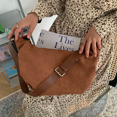 Matte PU Shoulder Bag Large Capacity Vintage Handbag