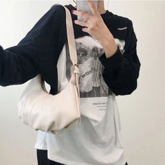 Vintage Ruched Shoulder Bag Retro Casual All-match
