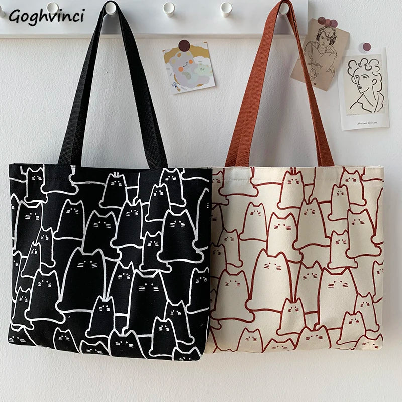 Shoulder Bags Women Large Capacity Cartoon Printed Harajuku Style