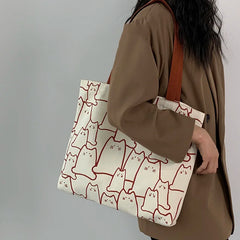 Shoulder Bags Women Large Capacity Cartoon Printed Harajuku Style