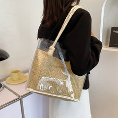Shoulder Bags Women Large Capacity PVC Transparent Big Totes Son-mother Handbags