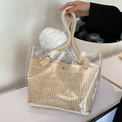 Shoulder Bags Women Large Capacity PVC Transparent Big Totes Son-mother Handbags