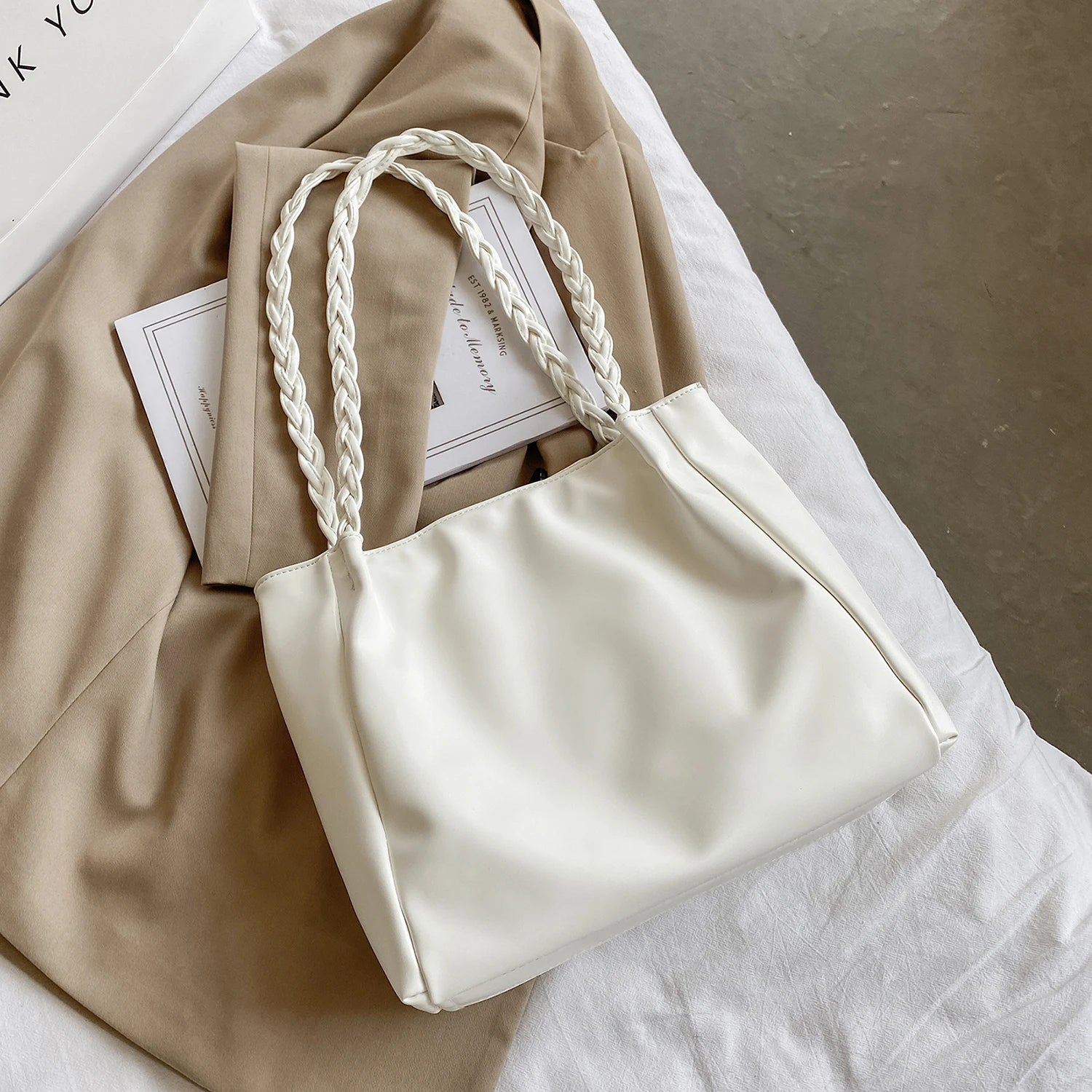 Yellow Shoulder Bag Women Large Zipper Totes Casual Handbags