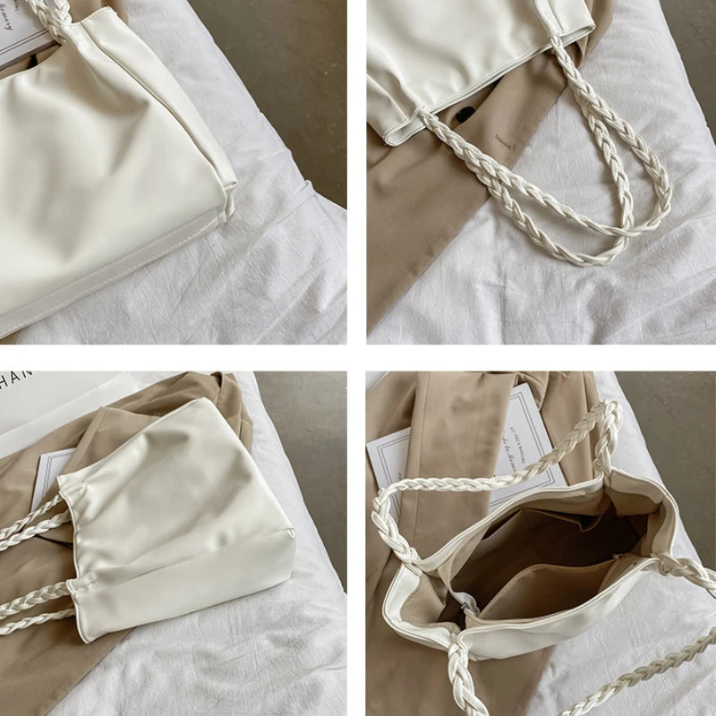 Yellow Shoulder Bag Women Large Zipper Totes Casual Handbags