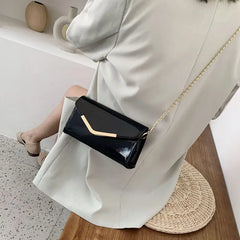 Shoulder Bags Women Laser PU Leather Flap-bag Chain Strap Sequined Crossbody