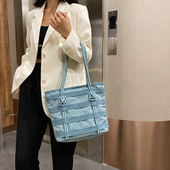 Women Nylon Shoulder Bag Large Casual Tote for Travel Shopping