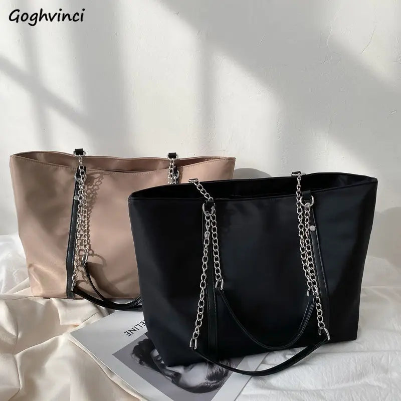 Shoulder Bags Women Nylon Casual Tote Zipper Large Capacity Ladies