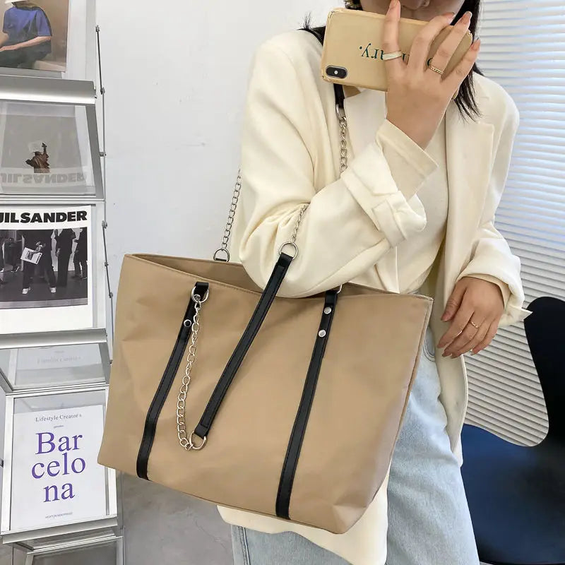 Shoulder Bags Women Nylon Casual Tote Zipper Large Capacity Ladies