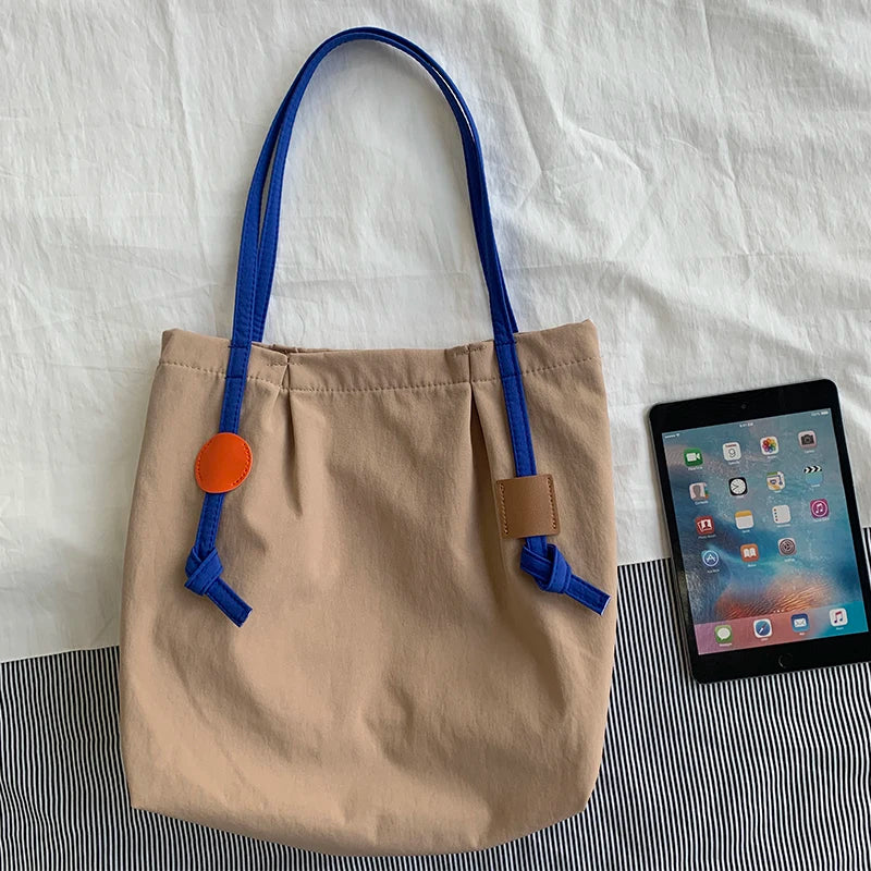 Nylon Waterproof Shoulder Bag Large Capacity Tote Handbag
