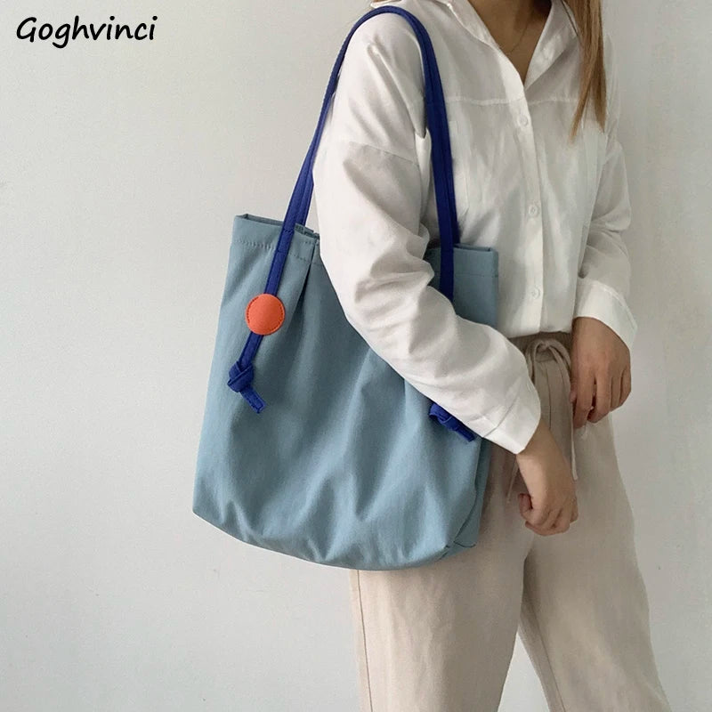 Nylon Waterproof Shoulder Bag Large Capacity Tote Handbag