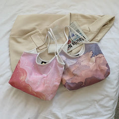 Shoulder Bags Women Oil Painting Landscape Canvas Bag Large Capacities
