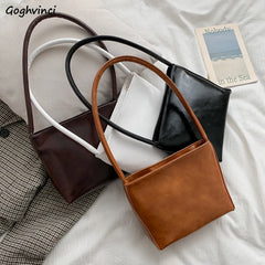 Shoulder Bags Women PU Underarm All-match Spring Bag Vintage Solid Retro