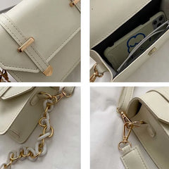 Shoulder Bags Women PU Leather Cross-body Chain Underarm Handbags Female