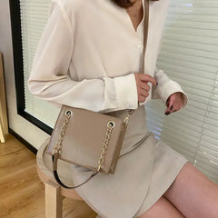 Shoulder Bags Women PU Leather Chains Cross Body Flap Handbags