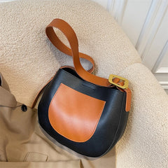 Shoulder Bags Women PU Leather Patchwork Autumn Winter All-match Ladies Bolsa