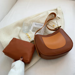 Shoulder Bags Women PU Leather Patchwork Autumn Winter All-match Ladies Bolsa