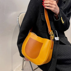 Shoulder Bags Women PU Leather Patchwork Autumn Winter All-match Ladies Bolsa