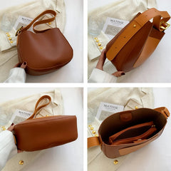 Shoulder Bags Women PU Leather Patchwork Autumn Winter All-match Ladies Bolsa