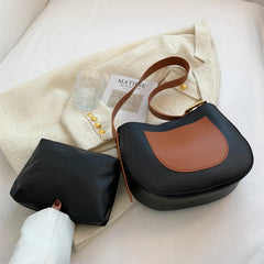 Shoulder Bags Women PU Leather Patchwork Autumn Winter All-match Ladies Bolsa