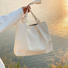 Shoulder Bags Women PU Leather Zipper Underarm Bucket Bag Texture Soft