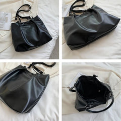 Shoulder Bags Women PU Leather Zipper Underarm Bucket Bag Texture Soft