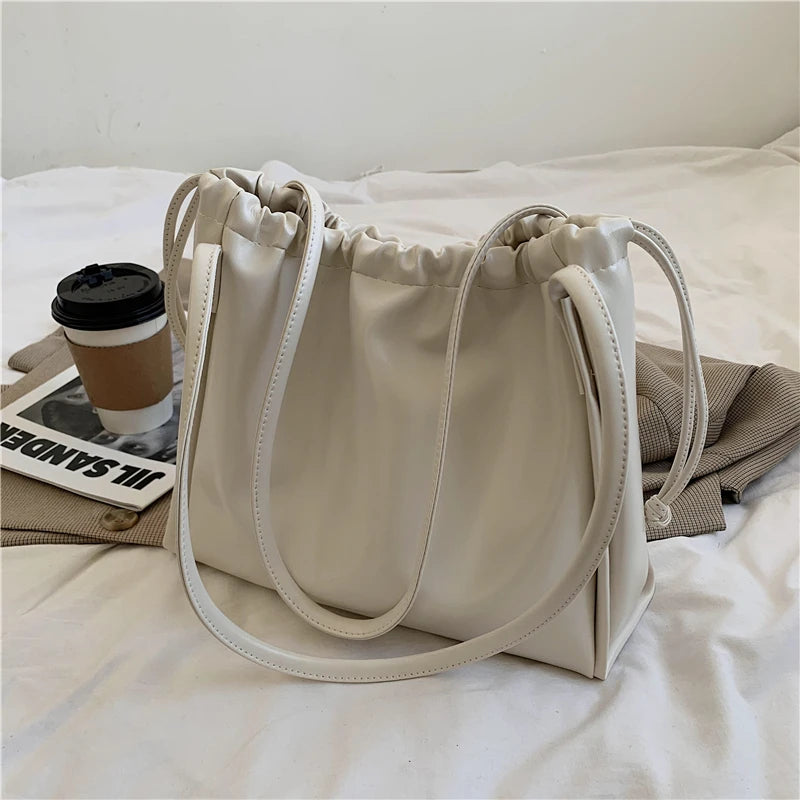 Shoulder Bags Women PU Drawstring Casual Underarm All-match Handbags