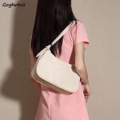 Shoulder Bags Women PU Solid Leisure All-match Style OL Ins Underarm Handbags