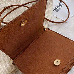 Shoulder Bags Women PU Vintage High Street Solid OL Retro Shopping Flap-bag