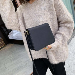 Shoulder Bags Women PU Vintage High Street Solid OL Retro Shopping Flap-bag