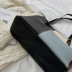 Shoulder Bags Women Panelled Underarm Office Ladies Large Capacity Totes