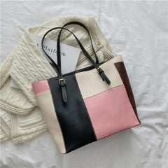 Shoulder Bags Women Panelled Underarm Office Ladies Large Capacity Totes