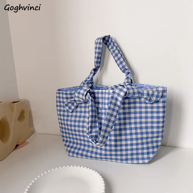 Women Plaid Shoulder Bag Large Capacity Casual Handbag All-match Style