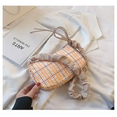 Shoulder Bags Women Plaid Underarm Female Vintage Handbags All-match