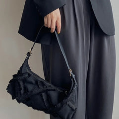 Shoulder Bag Women Canvas Tassel Straps Handbag