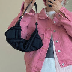 Shoulder Bag Women Canvas Tassel Straps Handbag