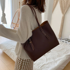 Shoulder Bags Women Retro Zipper Handbags Daily PU Leather Large Capacity Tote