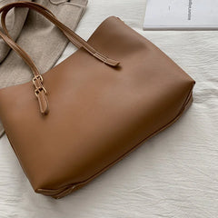 Shoulder Bags Women Retro Zipper Handbags Daily PU Leather Large Capacity Tote