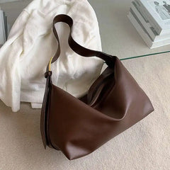 Shoulder Bags Women Retro PU Leather Soft Large Capacity Casual Totes Zipper