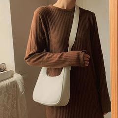 Retro Underarm Soft PU Shoulder Bag Women