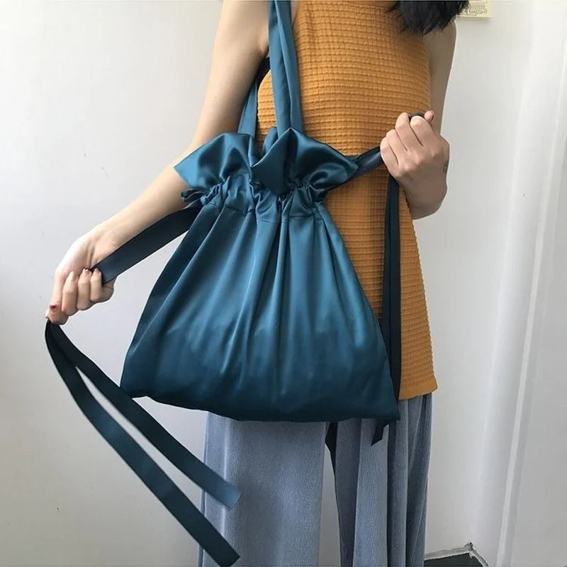 Shoulder Bags Women Satin Ladies Cross-body Totes Bag Big Capacity Shopping