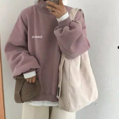 Corduroy Shoulder Bag Large Capacity Retro Style High Firm