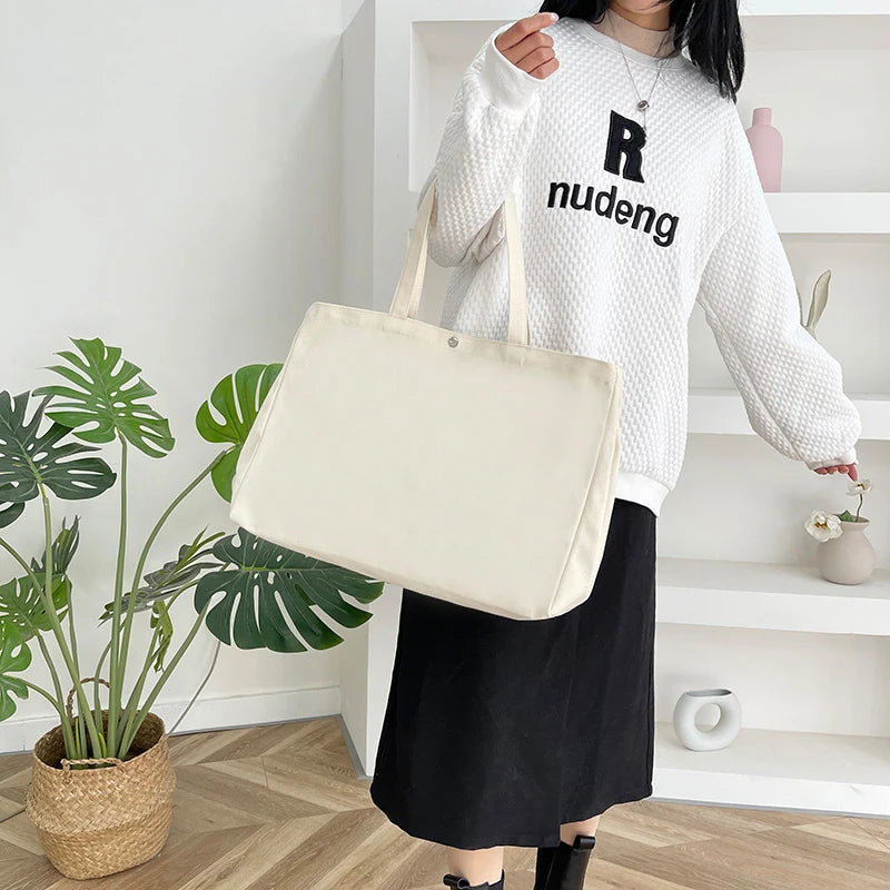 Canvas Shoulder Bag Women All-match Tote Large Capacity Handbag