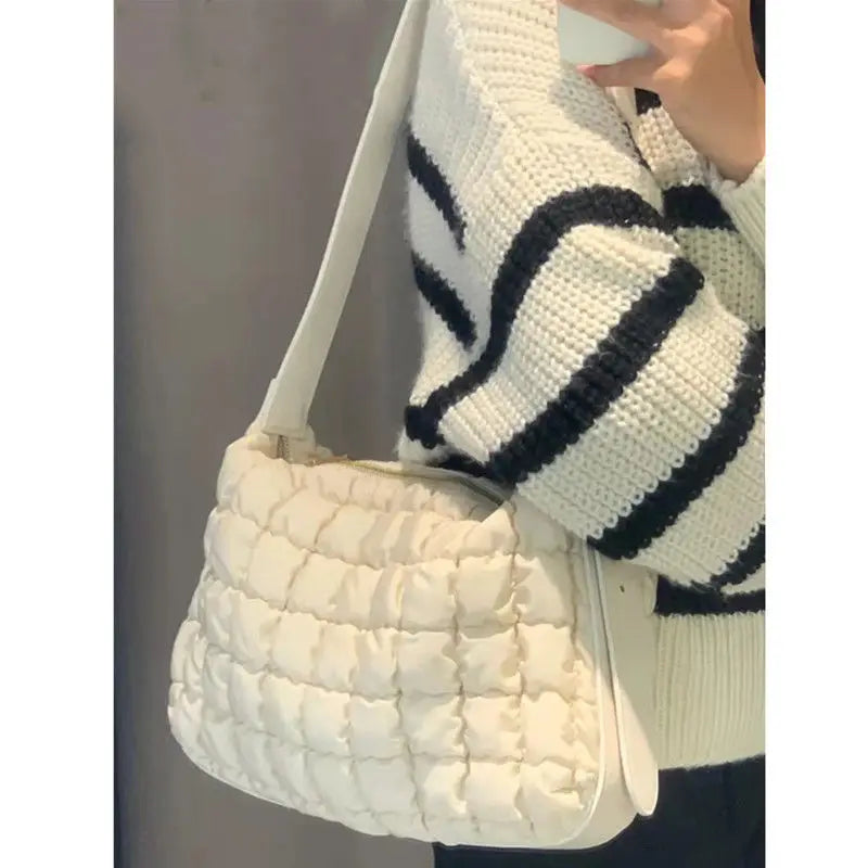 Shoulder Bags Women Soft Large Capacity Plaid Casual Daily All-match