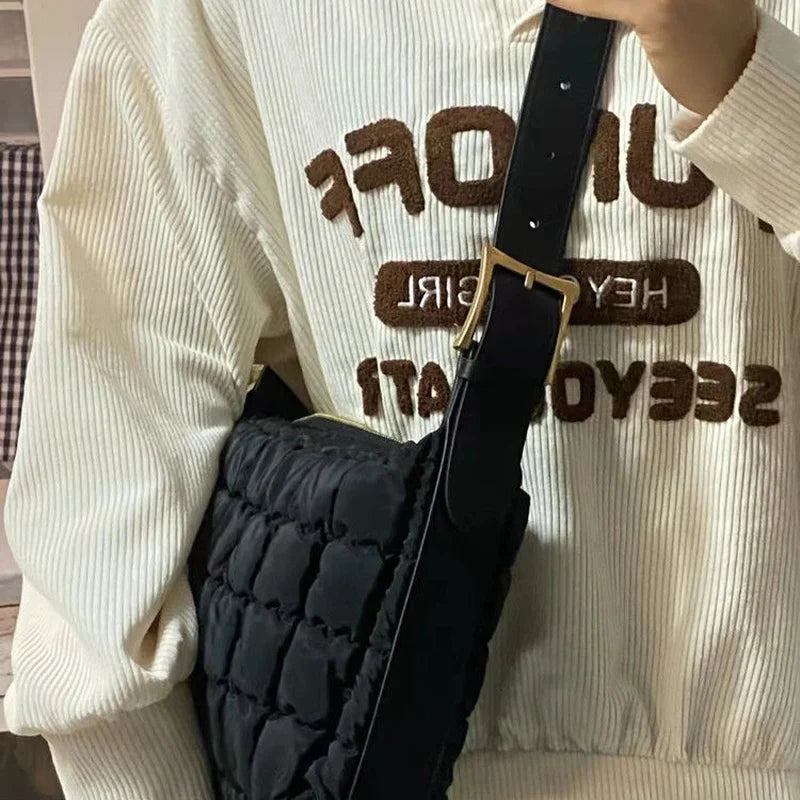 Shoulder Bags Women Soft Large Capacity Plaid Casual Daily All-match