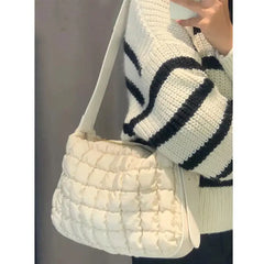 Shoulder Bags Women Soft Large Capacity Plaid Casual Daily All-match