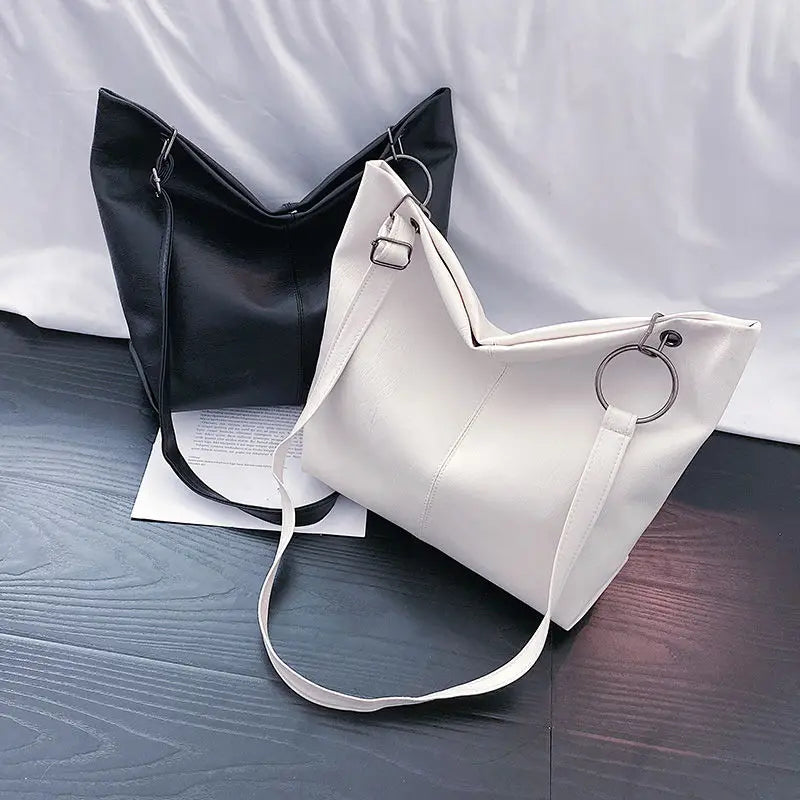 Shoulder Bags Women Soft PU Leather Casual Totes Big Capacity Cross-body