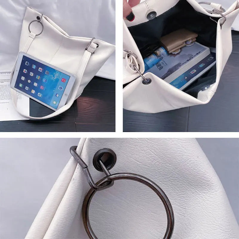 Shoulder Bags Women Soft PU Leather Casual Totes Big Capacity Cross-body