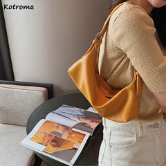 Women Soft PU Leather Shoulder Bag Zipper Underarm OL Handbag